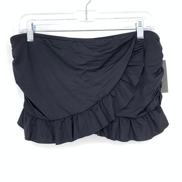 Kenneth Cole Reaction Women's Size Large Black Ruffled Swimsuit Bottom NEW - Picture 1 of 6